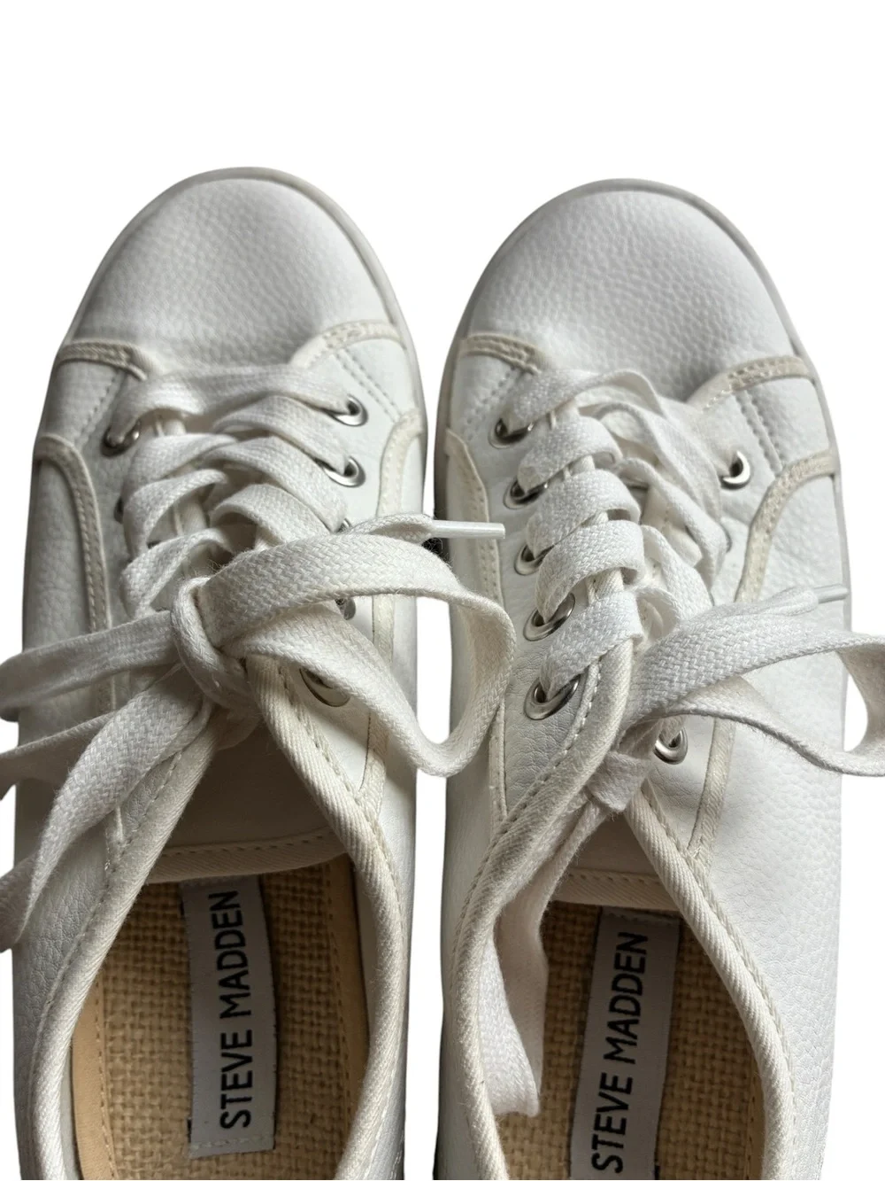 Steve Madden BOBBI30 White Platform Sneakers Women’s Size 8.5